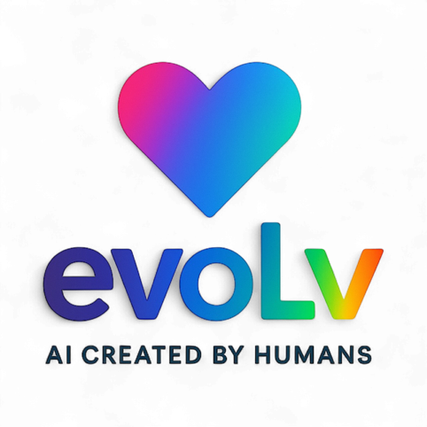 Original historical EVOLV logo, AI created by humans