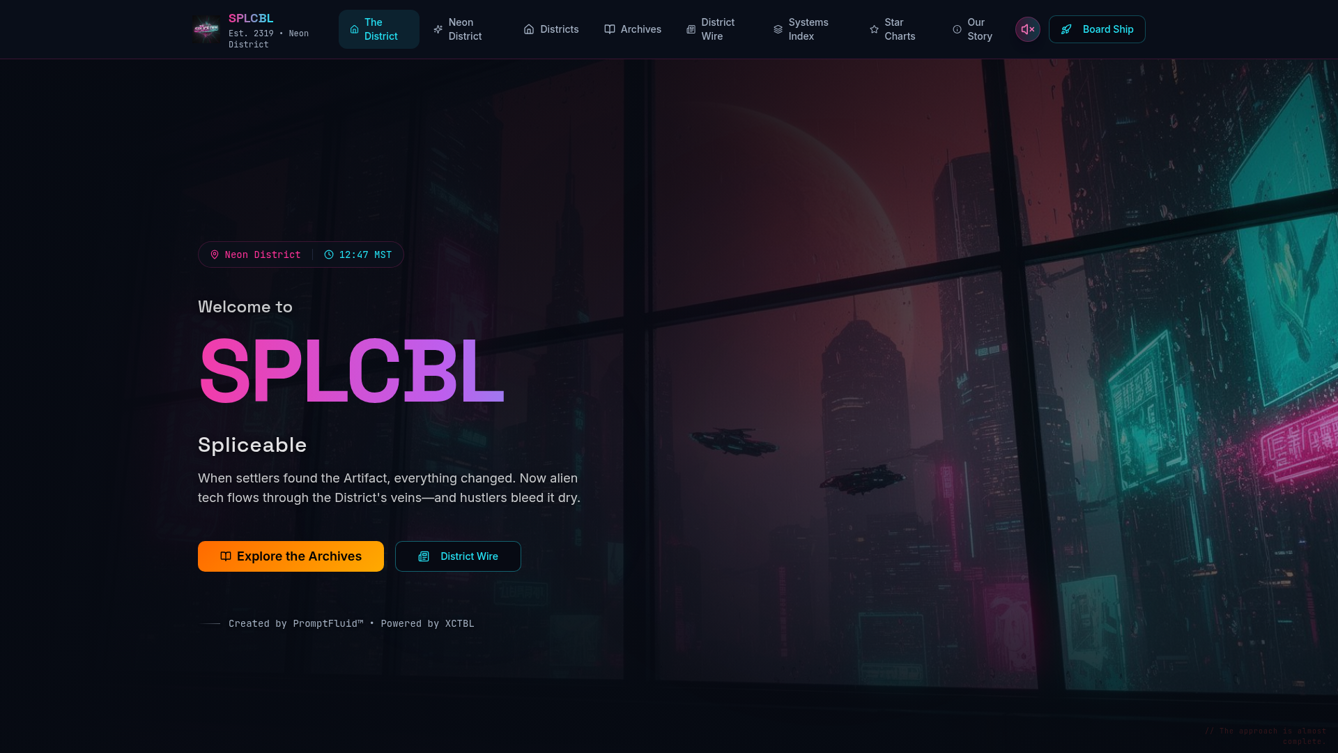 SPLCBL.com — Welcome to the Neon District, 2347.