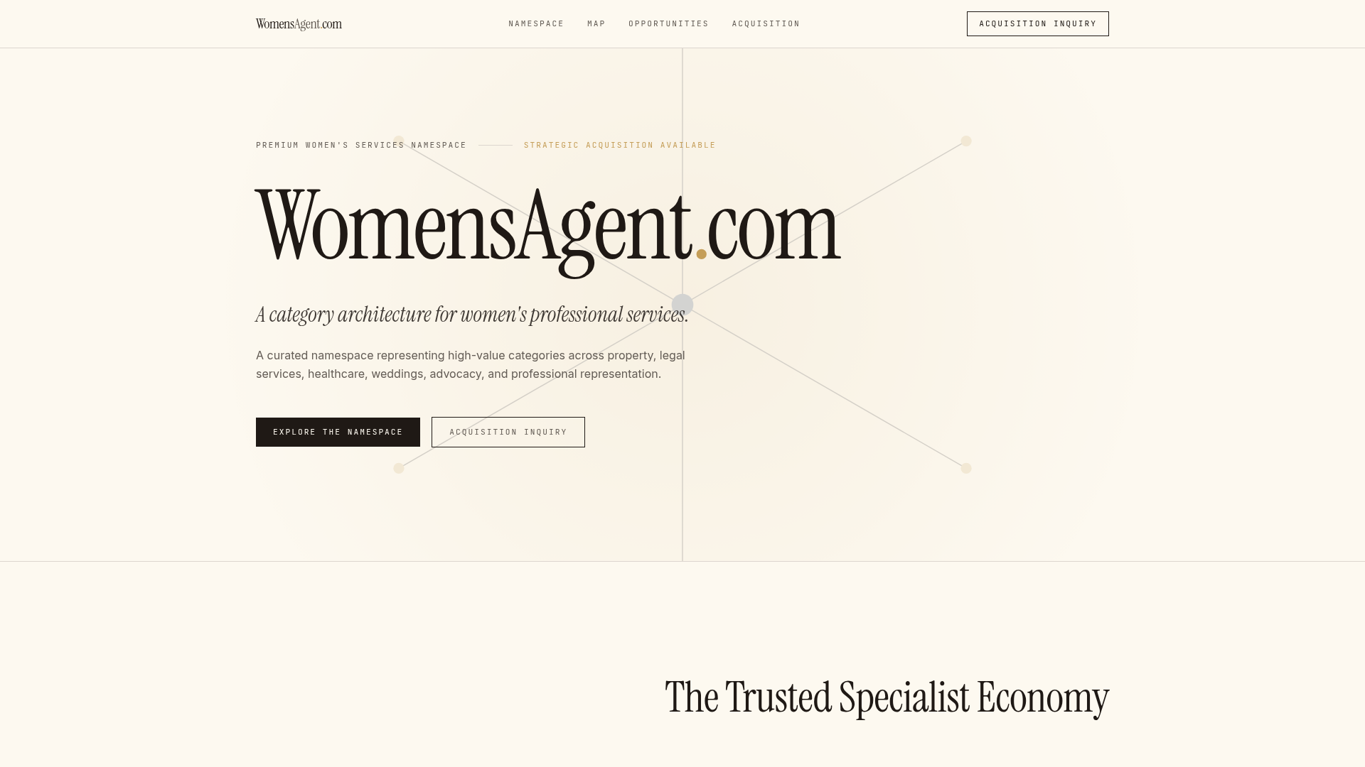 WomensAgent.com — A category architecture for women's professional services.