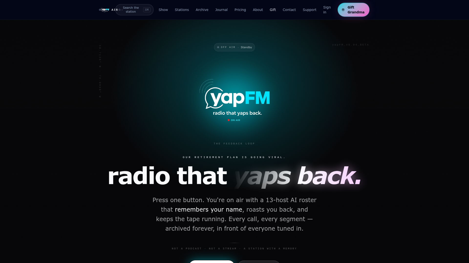 yapFM.com — Radio that yaps back.